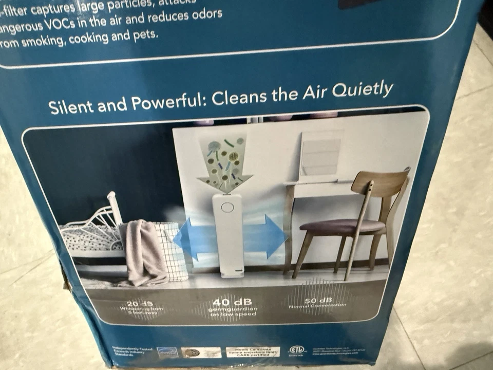 NUEVO Purificador de aire HEPA GermGuardian 870 pies cuadrados con luz UV-C para matar gérmenes AC5350W Foto 4 de 4