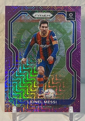 2020-21 Panini Chronicles Prizm La Liga Lionel Messi Purple Mojo Prizm 15