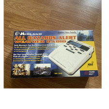 Midland WR-100B Weather Alert Radio White Alarm Clock Emergency Battery Backup