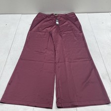 Fashion Nova Dress Pants Womens Plus 1X Red Satin High Rise Wide Leg Belted