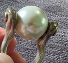 925 Sterling Silver Vintage Ring UNO DE 50 Modernist Pearl Band