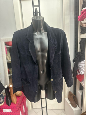Echte Lederjacke Für Damen Woman Gr S Blau LLV1429