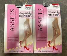 2x Spanx Assets By Sara Blakely Shaping Pantyhose Black Size 1 126B NWT