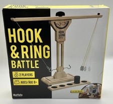 Buffalo Games Hook  Ring Battle Tabletop Ring Toss Game 2 Player Party Game