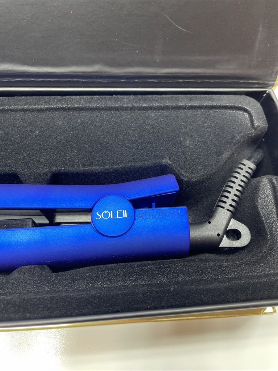 Soleil Blue Ceramic Sleek Flat Iron Soleil IR Dynamic Styler Cobalt Blue Luxury Hair Straightener main image 3