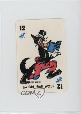 1946 Disney Three Little Pigs Card Game Red Back The Big Bad Wolf #12V 0ha3