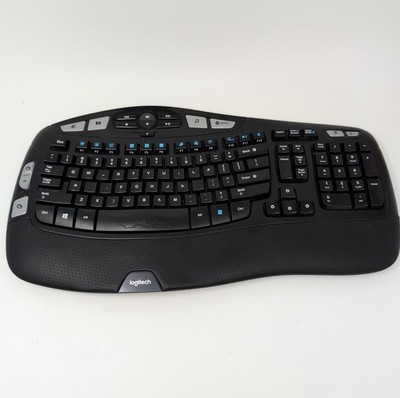 Logitech K350 Comfort Wave Wireless Keyboard with USB dongle tested Excellent