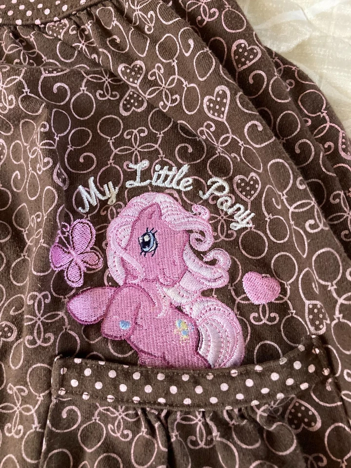 Vestido tipo jersey My Little Pony 2008 para niñas talla 7/8 lunares raro difícil de encontrar Y2k Foto 4 de 4