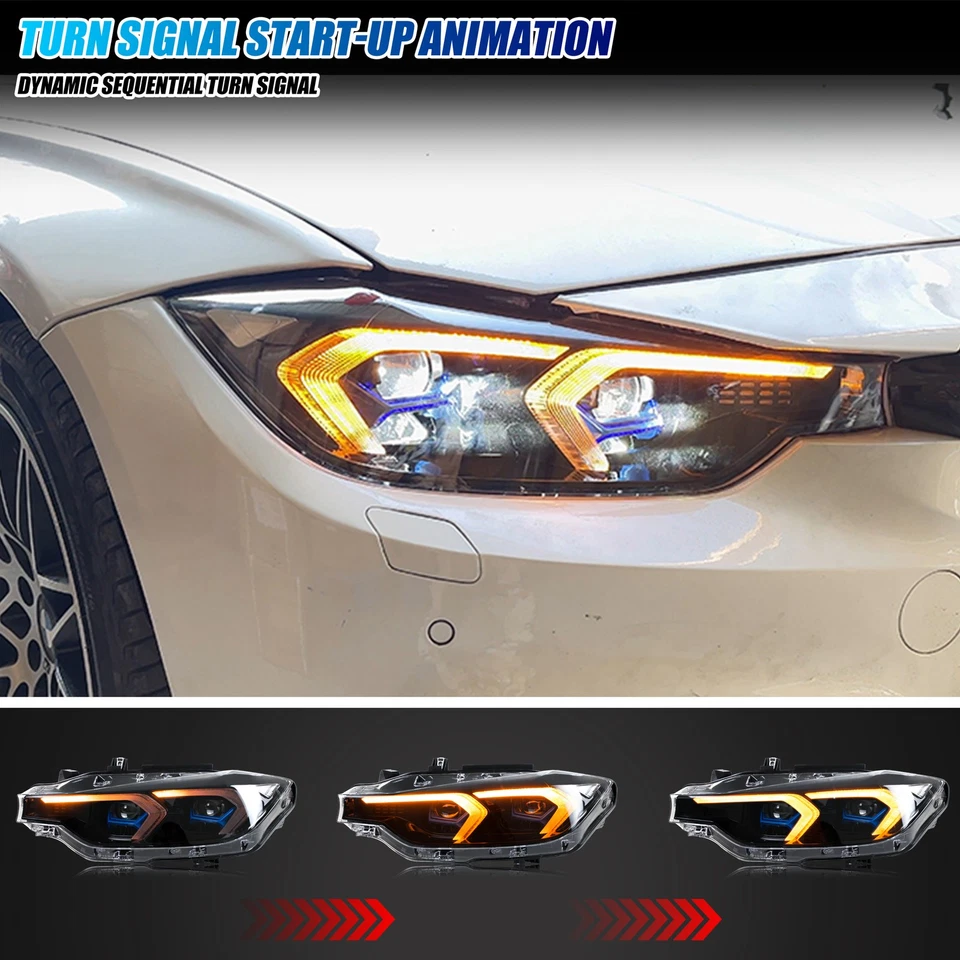 Conjunto de par de faros delanteros LED para BMW F30 F80 M3 serie 3 2013-2015 Foto 4 de 4