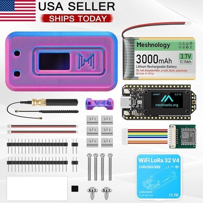 LoRa V4 ESP32 OLED GPS Board WiFi+L76 GNSS Module+Battery+Antenna for Meshtastic