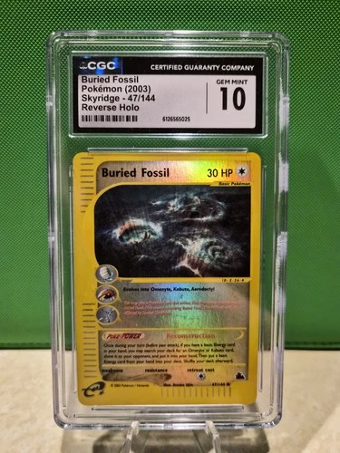 Pokemon TCG Buried Fossil 47/144 Skyridge Reverse Holo CGC 10 Gem Mint