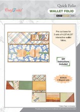 CrafTreat Scrapbook Blank Quick Folios - Wallet - Black, Kraft and White, CQF001