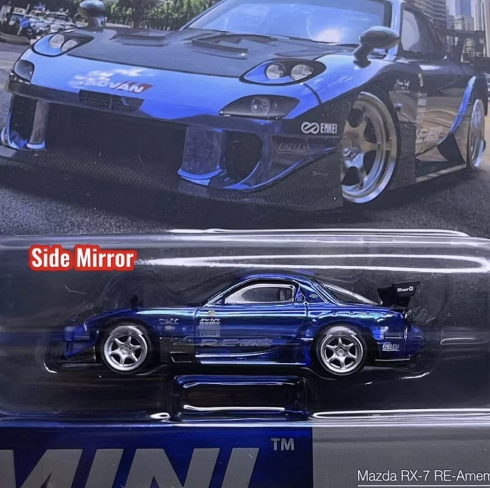 Mini GT MDX 2025 Mazda RX-7 Re-Amemiya Malaysia Diecast Expo 2025 Chrome Blue - Image 2 of 4