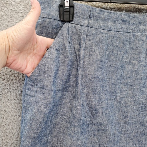 The Limited Womens Chambray Linen Blend Lined Mini Skirt Blue Size 12 - Picture 4 of 11