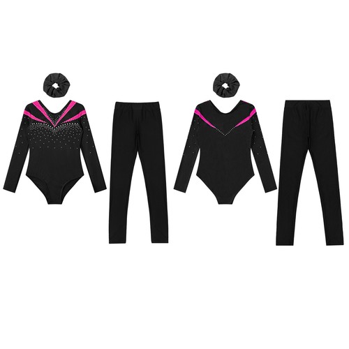 Girls Unitard Birthday Leotard Tumbling Set For Team Bodysuit Dance Outfit - Picture 55 of 92