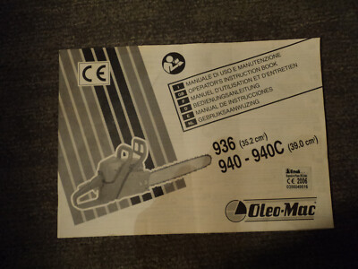 Original! Bedienungsanleitung Kettensäge Oleo-Mac 936, 940 & 940C
