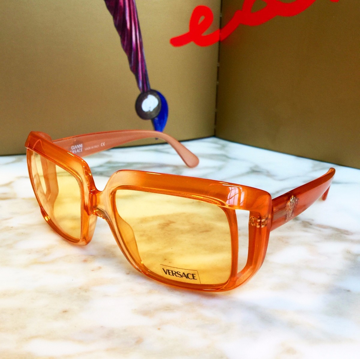 GIANNI VERSACE sunglasses 384 col 363 orange from F/W 2000/2001 