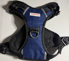 Dog Harness No Pull Pet Vest Soft Harness W/ Leash & Collar-Size M/Blue