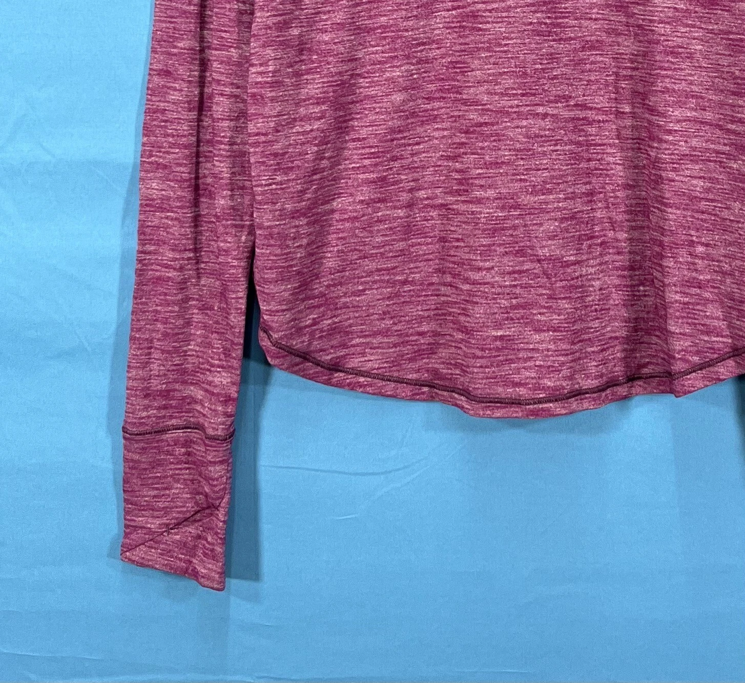 lululemon on the run heathered grape slub knit short back hem athletic shirt