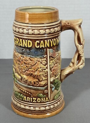 Grand Canyon National Park Vintage 3D Stein Mug Arizona Kaibab Bridge Watchtower