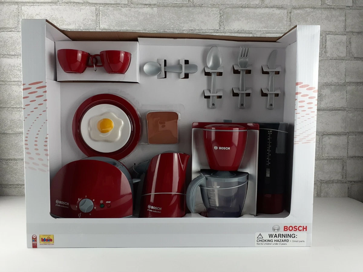 Bosch Breakfast Set Klein Toy Play home Kitchen Red Small Appliances