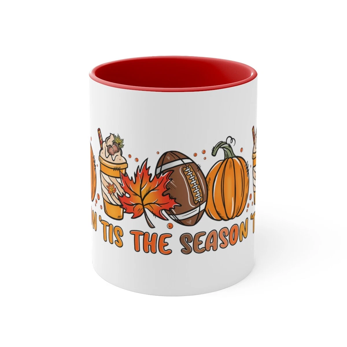 Autumn Fall Mug, Tis the Season Autumn Accent Coffee Mug, 11oz