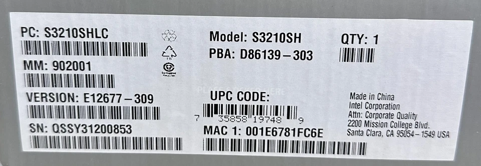 NEW INTEL S3210SHLC SINGLE PROCESSOR SERVER MOTHERBOARD 902001 D86139-303 - Image 4 of 4