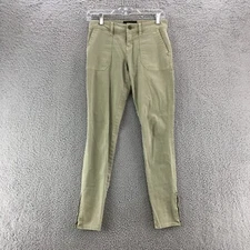 Sanctuary Clothing Cargo Pants Womens 24 Sage Low Rise Zip Fly Ankle Zip Button