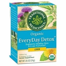 Organic EveryDay Detox Tea Lemon 16 bags By Traditional Medicinals