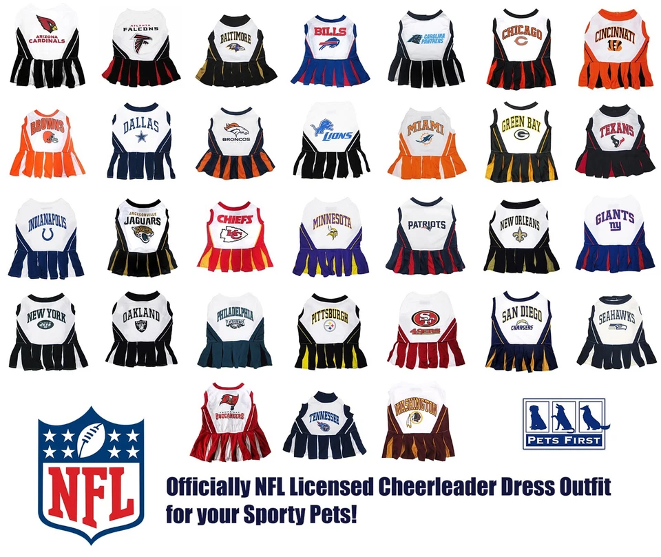 Pets First NFL Vestido de Animadora para Perros y Gatos Deportivo y Cómodo Conjunto para Perros Foto 4 de 4