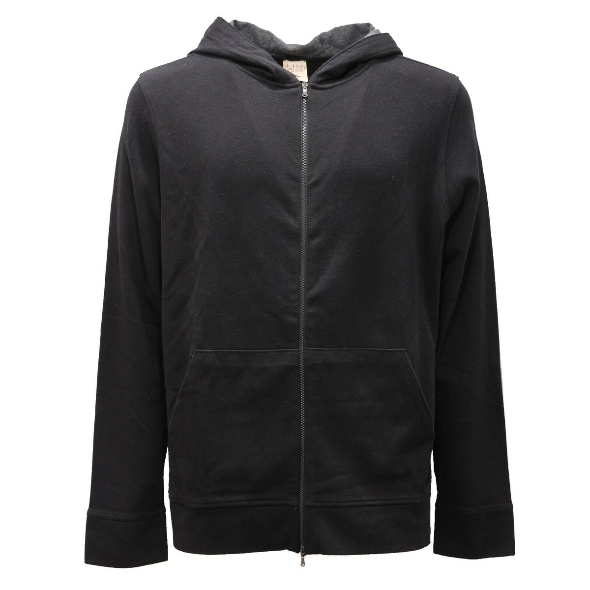3393AF felpa uomo H953 black cotton full zip sweatshirt man