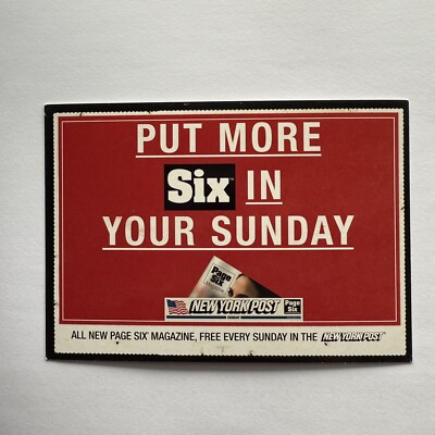 New York Post  Put More Six In Your Sunday  Postcard Advertisement 