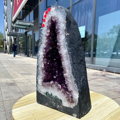 31.8LB Natural Amethyst Geode Quartz Crystal Cluster Cathedral Energy healing - Picture 6 of 19
