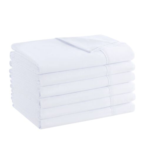 Microfiber Flat Bed Sheets (6 Pack), Color and Size Options, Color Coded Hem - Picture 15 of 45