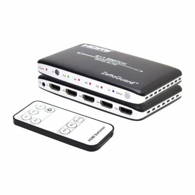 Zettaguard 5x1 HDMI 4K Switcher with PIP and Remote Control Gaming and Movies