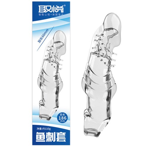 Male Penis Sleeve Girth Reusable Condoms Penis-Sheath Extender Enlarger Enhancer - Picture 6 of 12