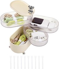 Rotatable Organizer with 3 or 4-Layer, Electronic Accessories Case for Desk