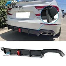 Fits 18-22 Honda Accord Sport Real LED Rear Bumper Diffuser Carbon Fiber Print