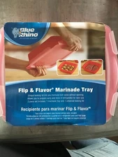 Blue Rhino Flip & Flavor Marinade Tray, Two Piece Set Marinade Tray Unique Lid