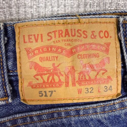 Levi's 517 Bootcut Blue Jeans Medium Wash Denim Classic Fit Mens Size 32x34 - Picture 2 of 12