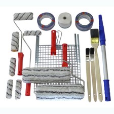 ROTIX Set 22-tlg. Fassadenanstrich Fassadenroller Pinsel Klebeband Farbroller