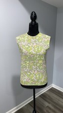 Vintage 1960s Exmoor SHIMMER-SKIMMER Sleeveless Top size small Green Pink Color