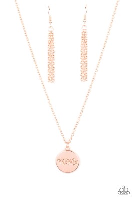 Paparazzi The Cool Mom Rose Gold Necklace New