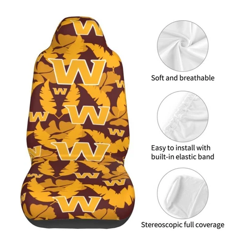 2pcs Washington Redskins Elastic Car Seat Covers Hawaii Style Print Seat Cover