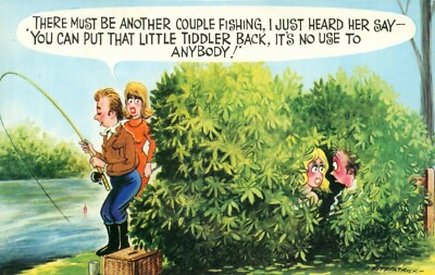 Humor Fishing Bamforth Comics Saucy Comics Vintage Postcard