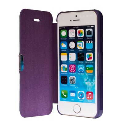 Apple iPhone 5 / 5s / SE Hülle Case Handy Cover Schutz Flip Schutzhülle Violett