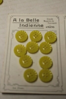 MERCERIE ANCIENNE BOUTON jaune et noir originaux (116