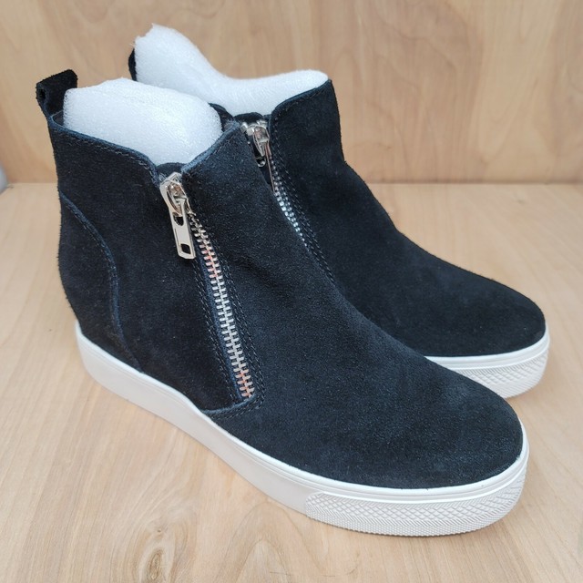 steve madden wedgie black suede