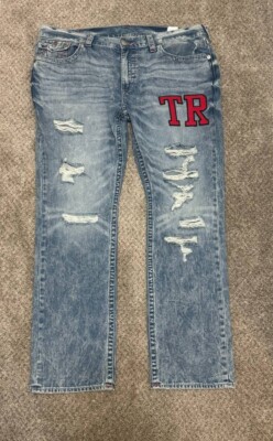 RARE Vintage Y2K True Religion Straight Jeans With TR Patchwork 40