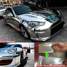 65ft X 5ft Stretch Suv Car Wrap Silver Mirror Chrome Metal Vinyl Film Sticker Us